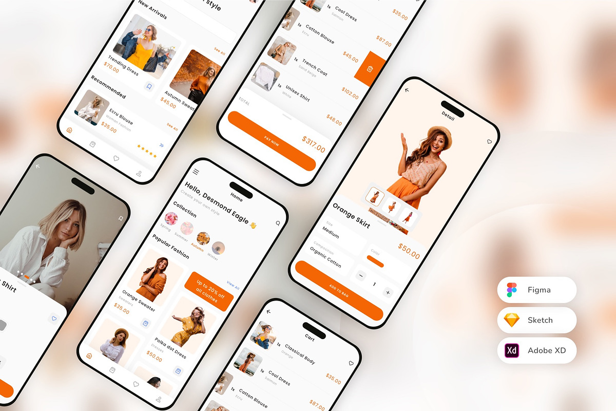 Clothing & Fashion Shopping UI Kit, an UI Kit Template by uicube