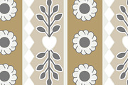 Beige and Grey Hearts and Floral, a Pattern Graphic by Sharon Schwalbe (Thumbnail 2 of 2)