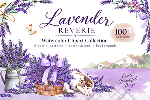 Watercolor Lavender Clipart Provence