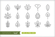 Minimal leaf icons, an Outline Icon by Picture Window (Thumbnail 1 of 5)