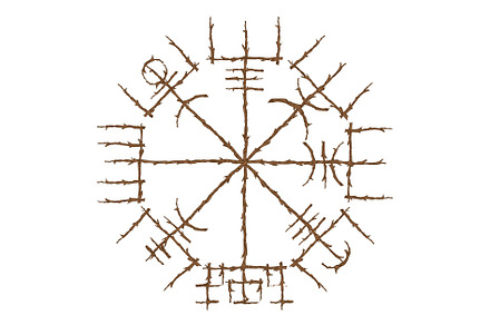 Vegvisir true wooden branches