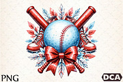 Baseball with black bow PNG, an Illustration by DreamCafeArt (Thumbnail 1 of 7)
