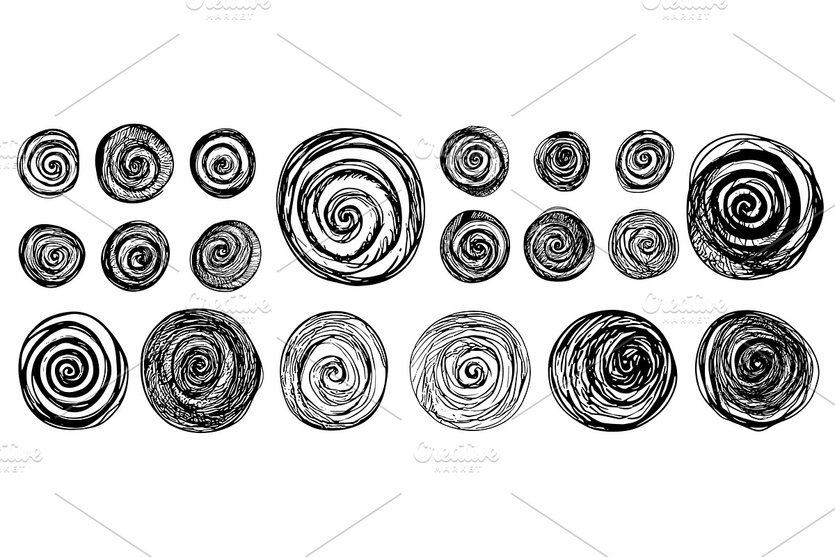 Scribble spirals pencil drawing, an Illustration by Valerie Bodnar