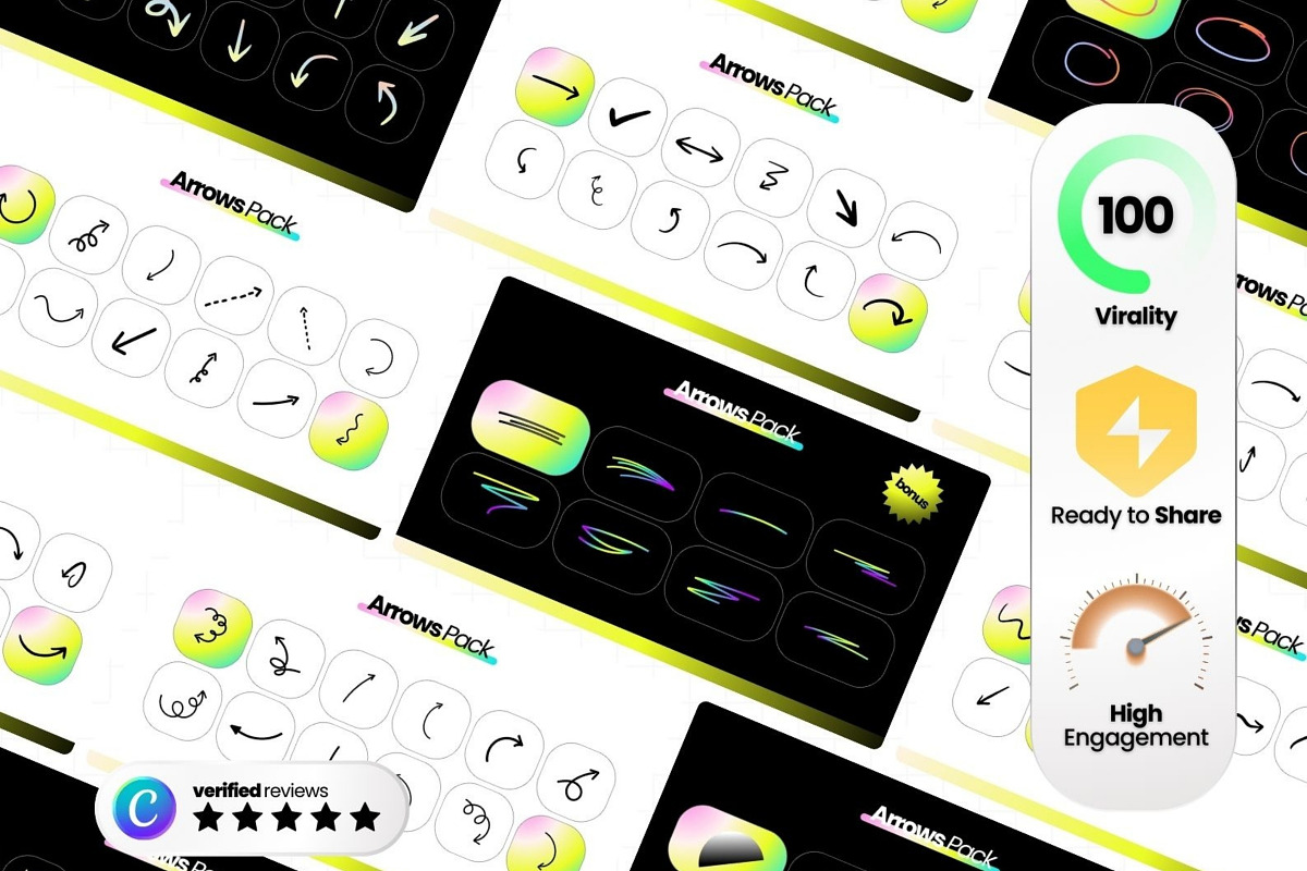 Arrows Pack Canva Templates, a Social Media Template by Virall (Photo 2 of 10)