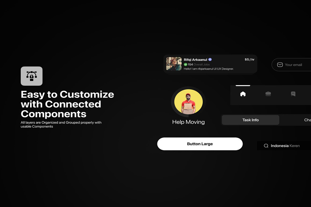 Netizen Freelance UI KIT, an UI Kit Template by Lumina_ui_ux202 (Photo 3 of 6)