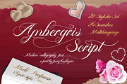 Ambergris Script, a Script Font by FHFont (Thumbnail 1 of 10)