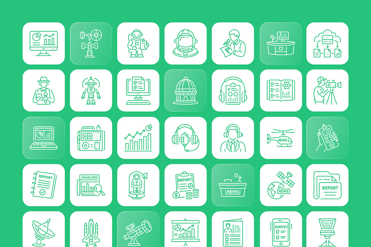 Report or Reporting Icon Set, an Outline Icon by Prosymbols (Photo 7 of 7)