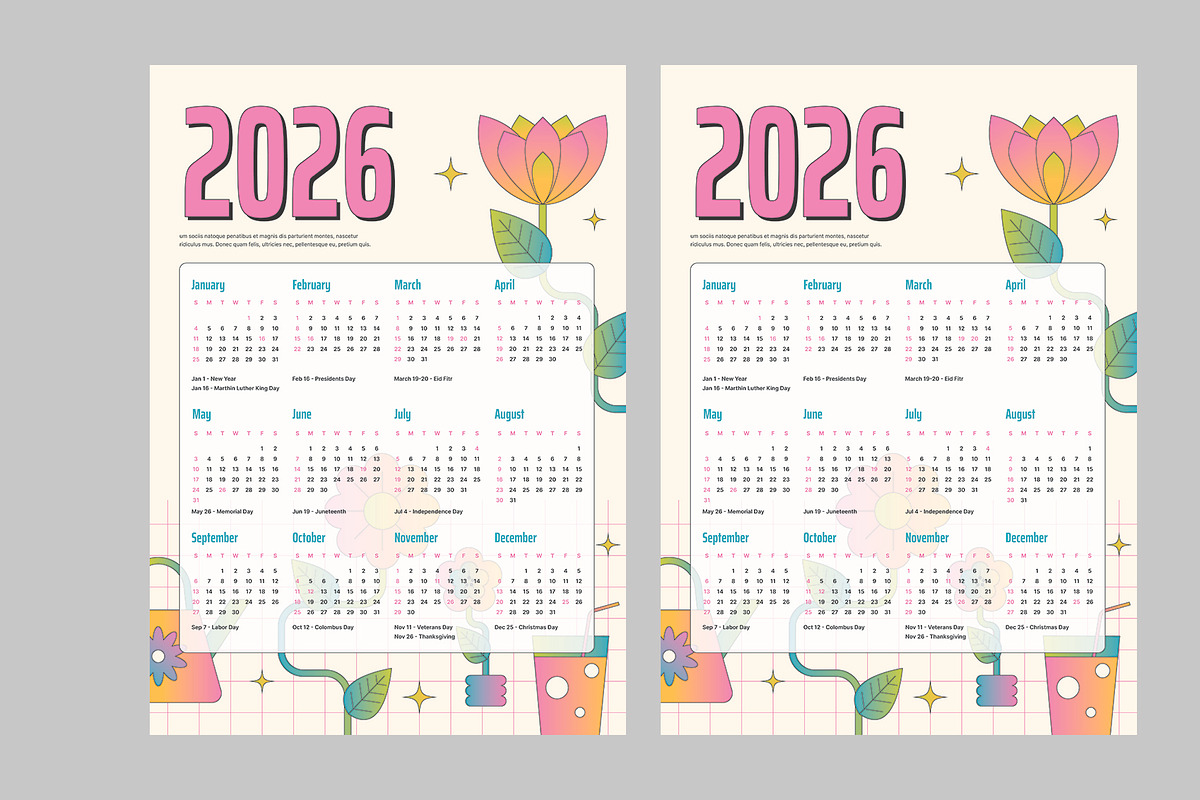 2026 Wall Calendar, a Stationery Template by Neermana (Photo 4 of 4)