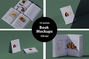 Realistic Book Mockups, a Print Template by Juliya Eva