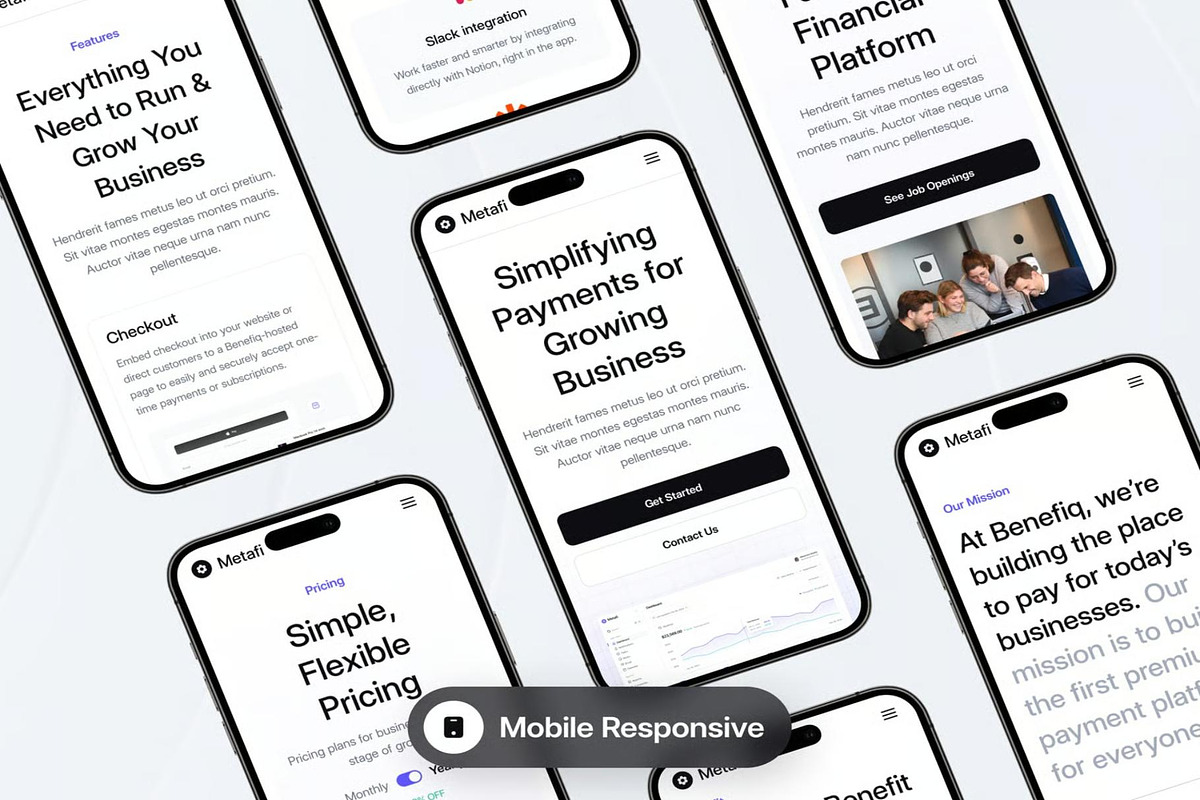 Metafi SaaS Website Template UI Kit, an UI Kit Template by Lumina_ui_ux202 (Photo 6 of 7)