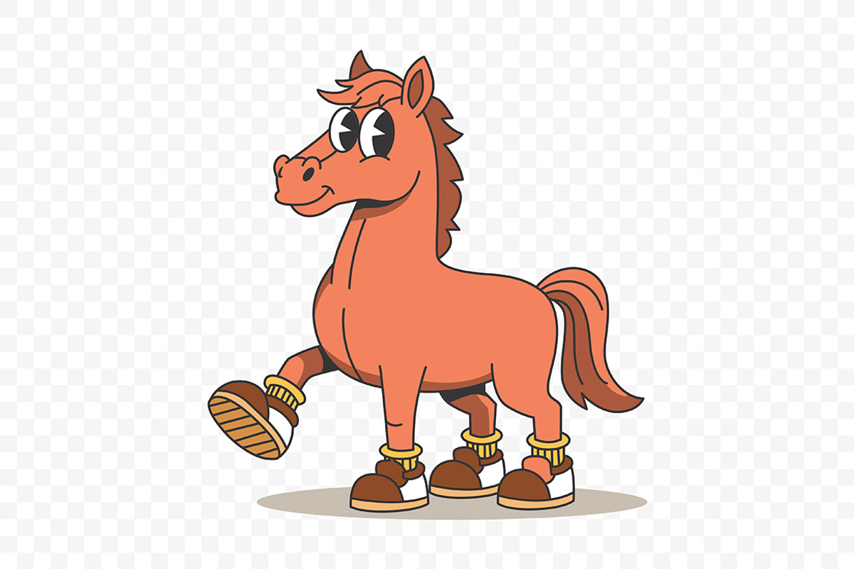 Cute Horse Cartoon Character, an Animal Illustration by Partikusi Design (Photo 3 of 3)