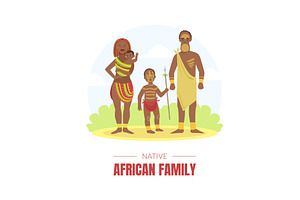 African Family Banner Template, a Person Illustration by TopVectors