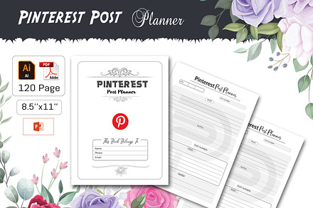 Pinterest Post Planner, a Stationery Template by design_hut