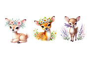 Cute Deer Spring Clipart Bundle, an Illustration by Dream Creation (Thumbnail 5 of 5)