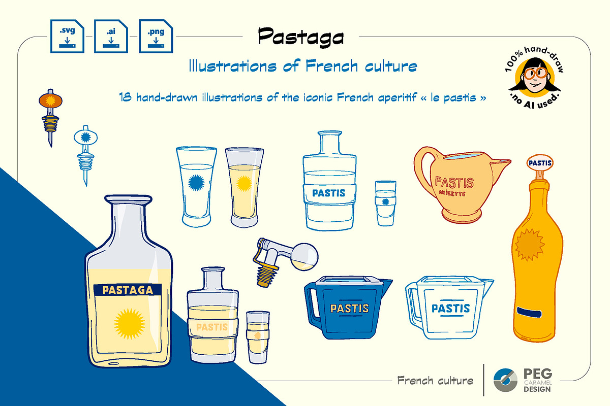 Pastis French Culture Illustrations, a Food Illustration by Peg Design (Photo 1 of 6)