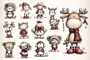 Whimsical Christmas Clipart Bundle, an Illustration by Dream Creation (Thumbnail 7 of 7)