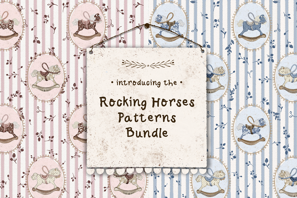 Rocking Horses Nursery Collection, a Pattern Graphic by MouseGrey (Photo 1 of 15)