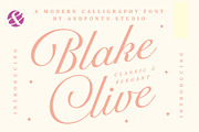 Blake Clive - Modern Script Font, a Script Font by Andfonts (Thumbnail 1 of 6)