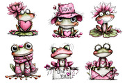 Valentine's Whimsical Frogs Clipart, an Illustration by Dream Creation (Thumbnail 7 of 8)