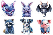 Cute Evil Animals Clipart, an Illustration by Craft Nest (Thumbnail 5 of 7)