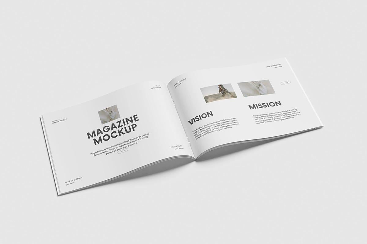 Landscape Magazine Mockup, a Books & Magazine Mockup by bimockup (Photo 2 of 6)