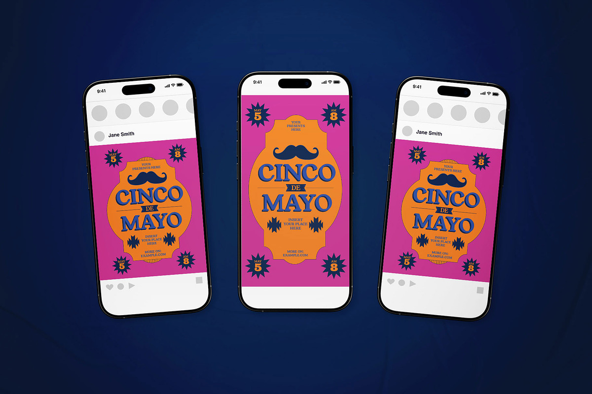 Pink Retro Cinco de Mayo Flyer Set, a Flyer Template by The Good Store (Photo 2 of 2)