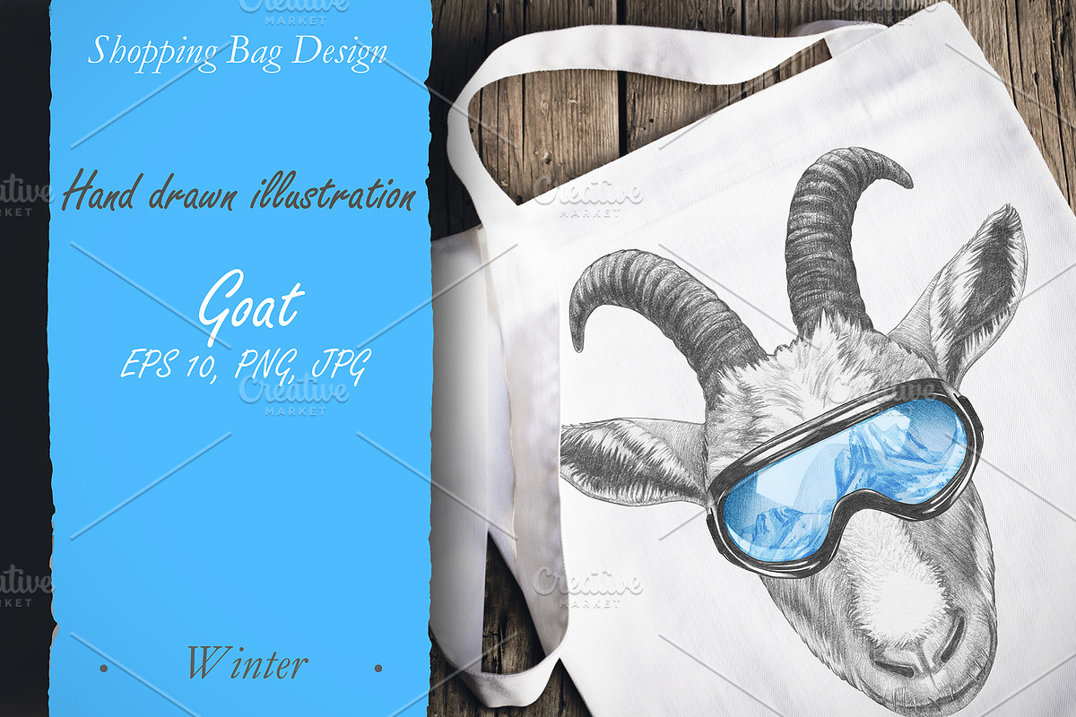 Goat // Winter, an Animal Illustration by Victoria_Novak (Photo 2 of 2)