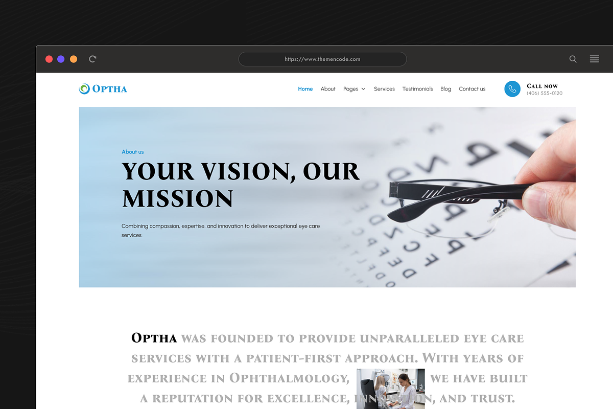 OPTHA - Eye Care Website Template, a HTML Template by TNCFlow (Photo 3 of 4)