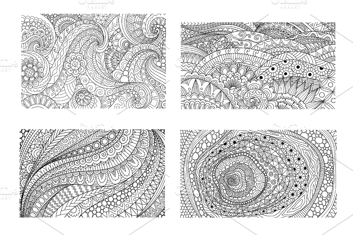 20 Abstract line art backgrounds, a Decorative Illustration by Somjai King (Photo 4 of 6)