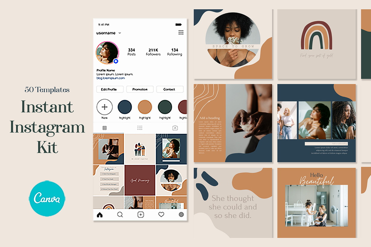 Instant Instagram Kit for Canva, a Social Media Template by Candor Creative (Photo 1 of 6)
