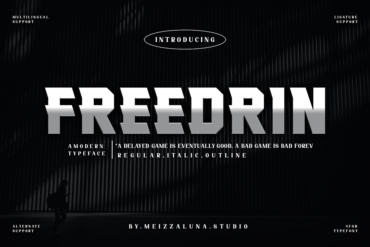 Freedrin - A Modern Typeface, a Sans Serif Font by Meizzaluna Design (Photo 1 of 10)