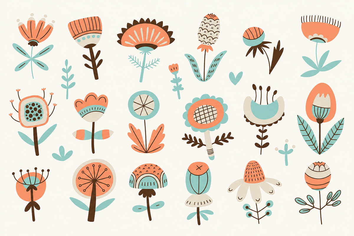 Boho Folk Floral Clipart, a Decorative Illustration by Anna Studio (Photo 11 of 12)