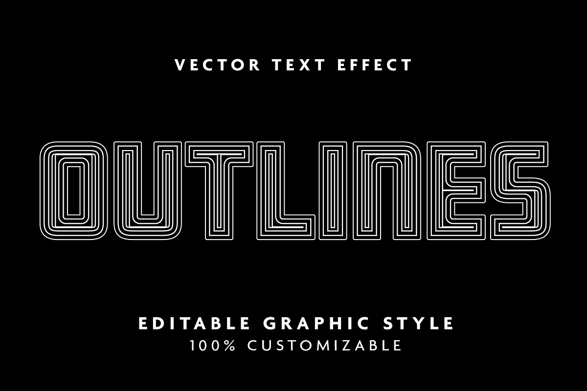 Layered Outline Text Effect