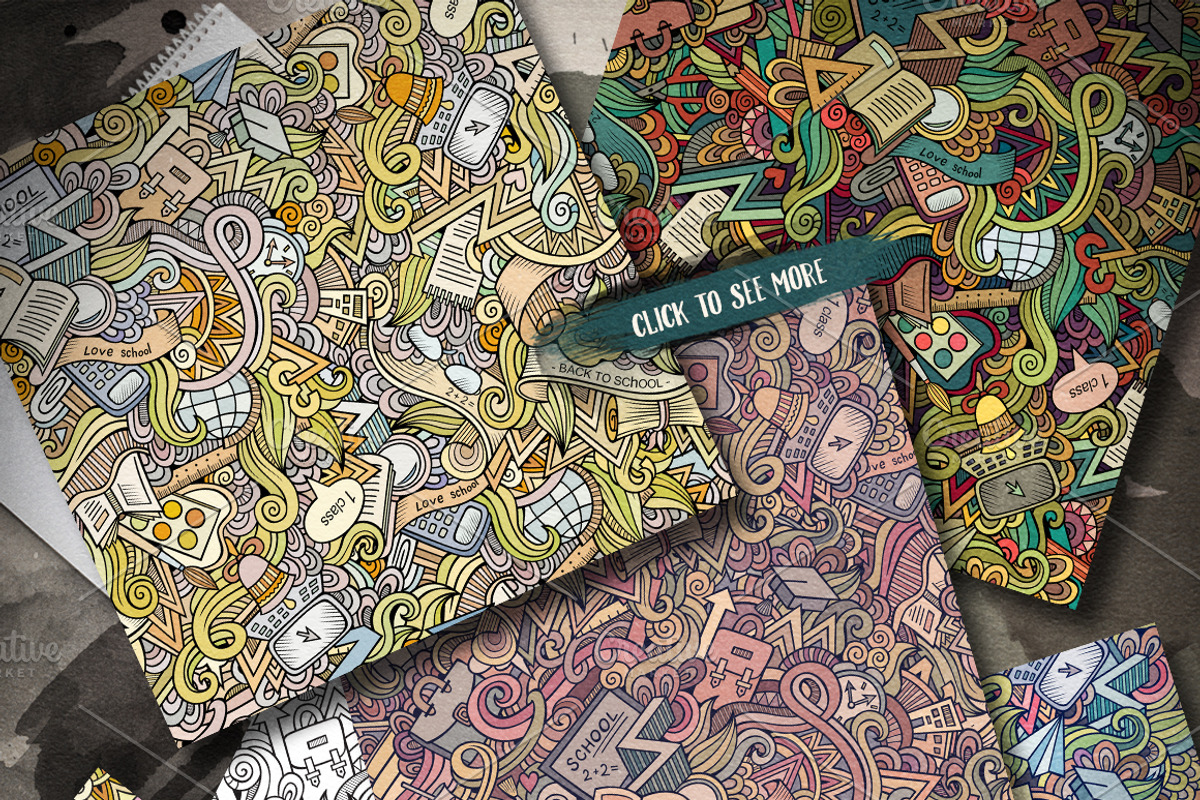 9 School Seamless Patterns Set, a Decorative Illustration by BALABOLKA (Photo 4 of 5)