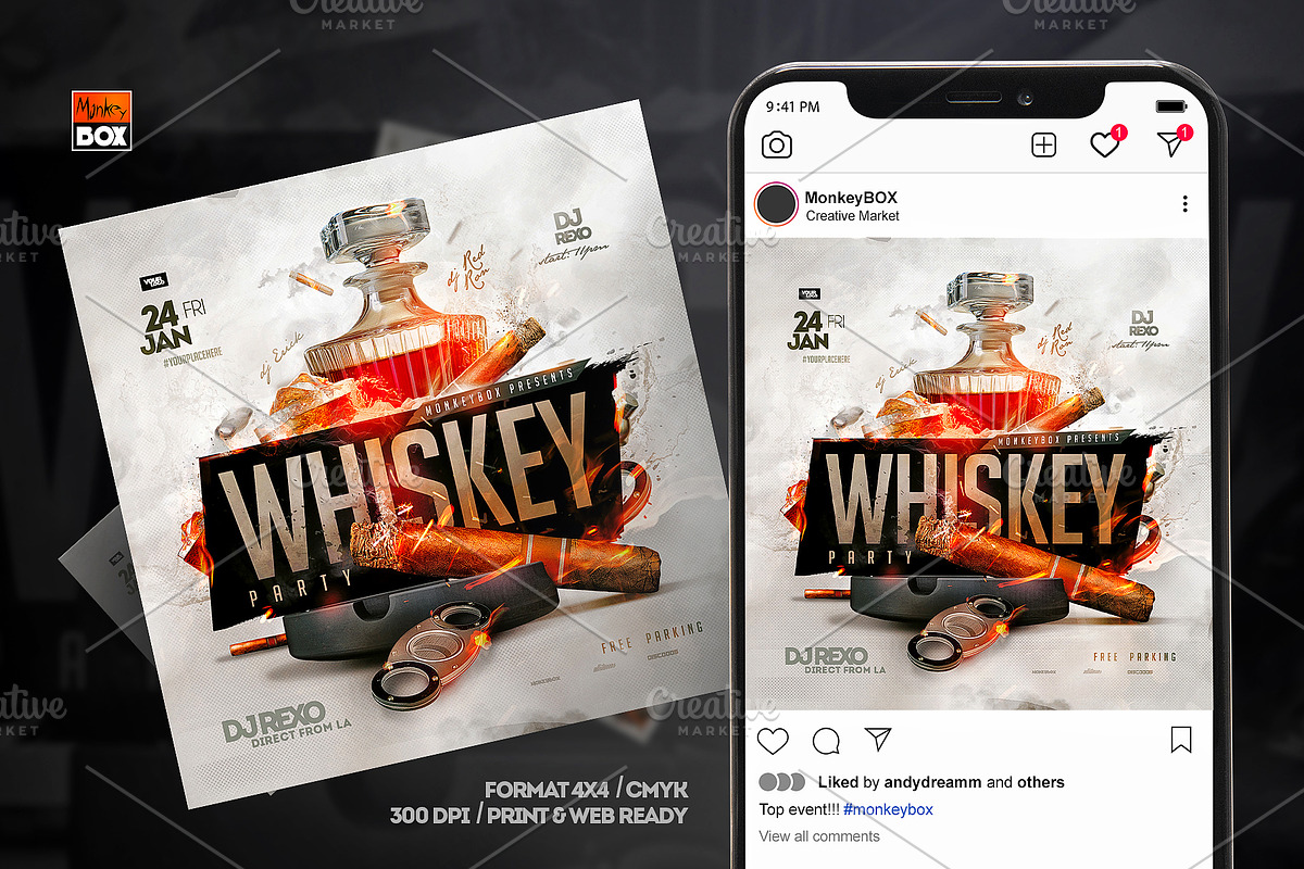 Flyer Whiskey Party, a Flyer Template by MonkeyBOX (Photo 2 of 3)