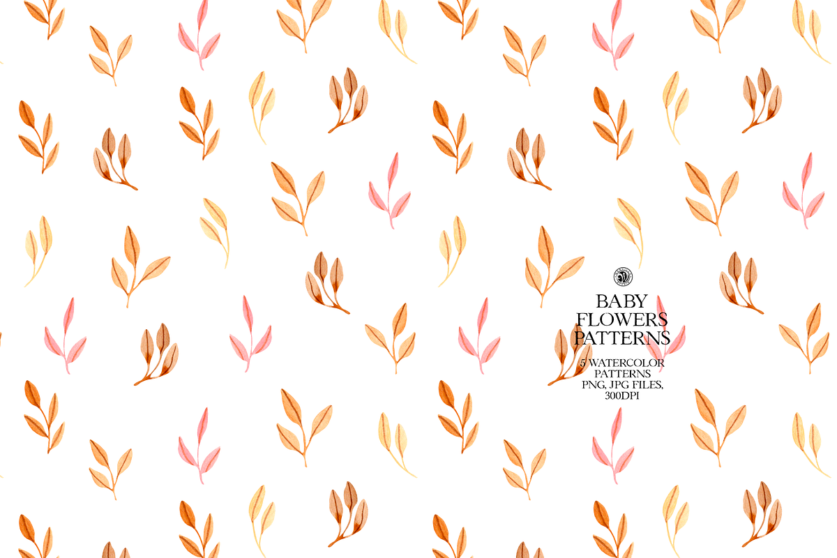 Baby Flowers Watercolor Patterns, a Pattern Graphic by Webvilla Studio (Photo 7 of 9)