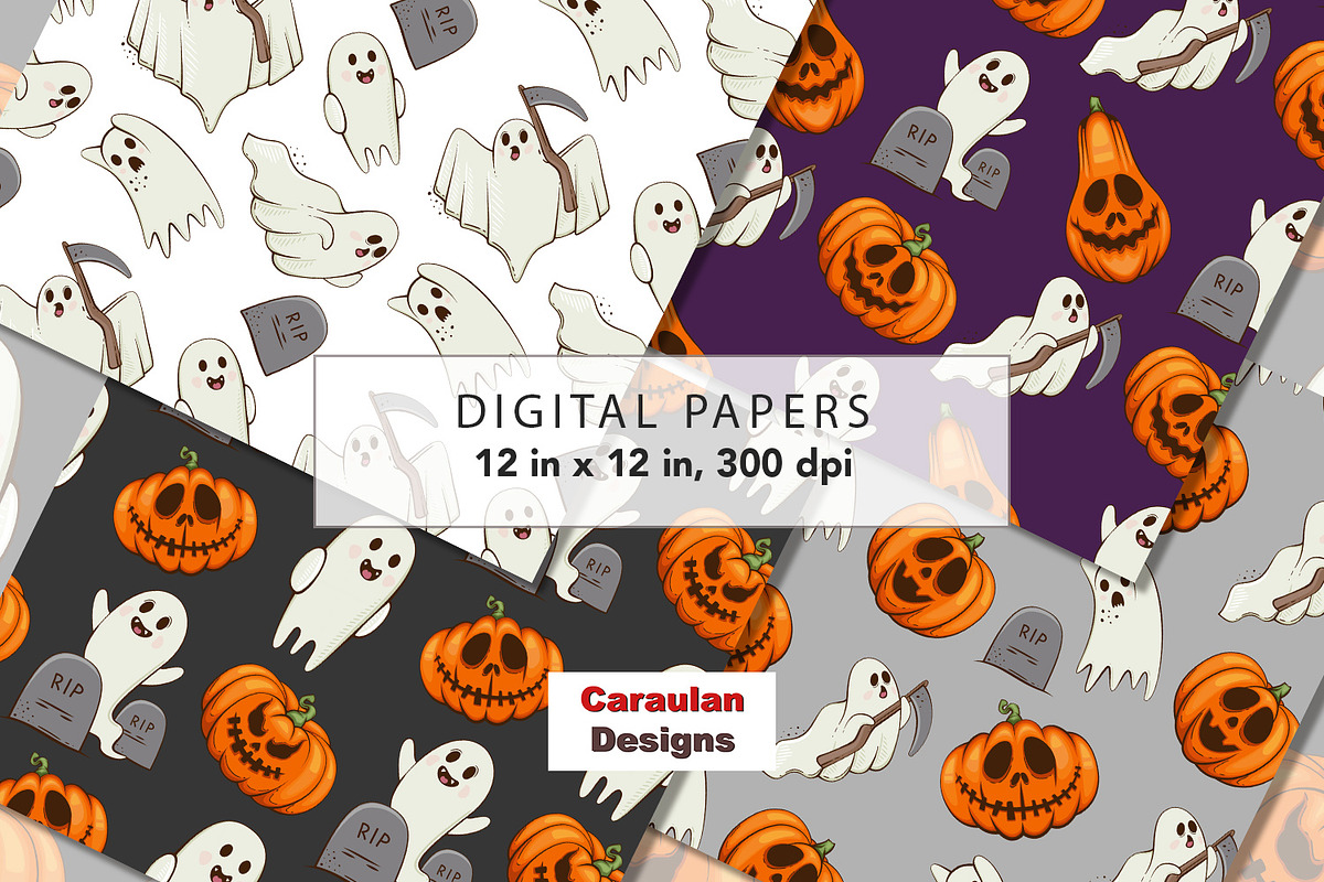 Halloween Patterns Collection, a Pattern Graphic by Serghei Caraulan (Photo 3 of 9)