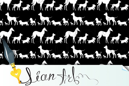 Seamless pattern with dogs