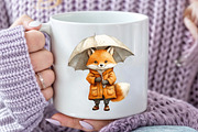 Watercolor Autumn Fox Clipart, an Illustration by Pixels.Craft (Thumbnail 4 of 7)