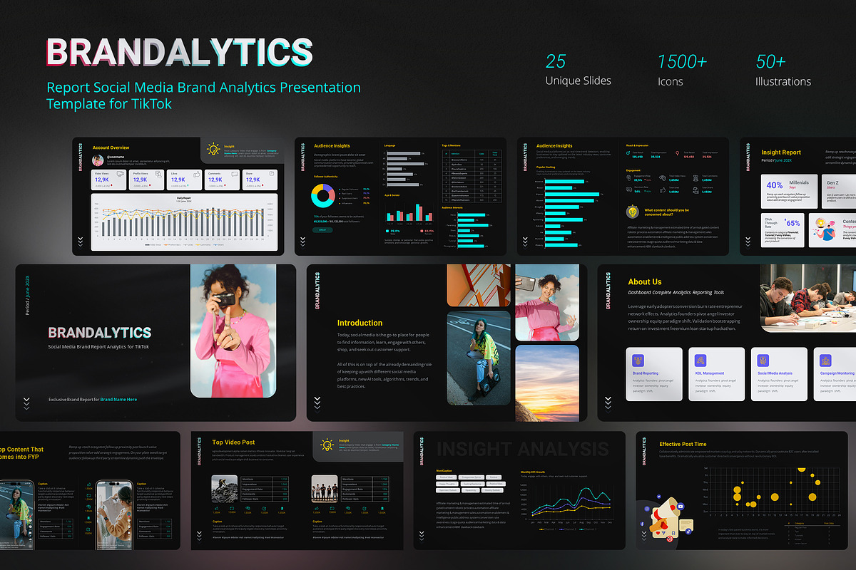 Social Media Report for TikTok, a Presentation Template by UX Dummy (Photo 1 of 3)