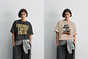 T-Shirt Mockup PSD - Female Model, a Shirt Mockup by Rymden_Fl (Thumbnail 5 of 7)