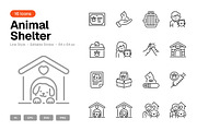 Animal Shelter Icon Set, an Outline Icon by Eklip Studio (Thumbnail 1 of 3)