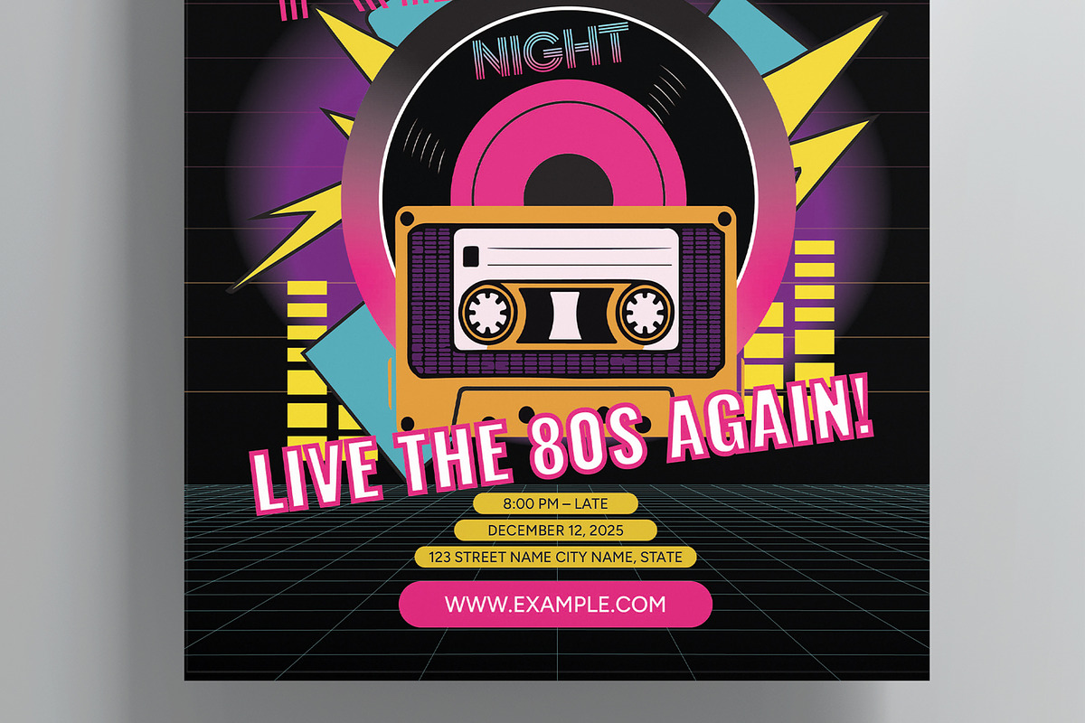 Retro Music Flyer Template, a Flyer Template by MightyDesign (Photo 3 of 8)