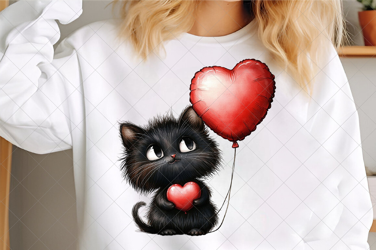 Quirky Black Cat And Red Balloon PNG, an Illustration by SinaCreation (Photo 4 of 7)