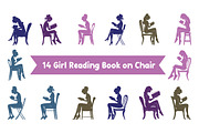 14 Girl Reading a Book on Chair, an Illustration by jongcreative (Thumbnail 1 of 4)