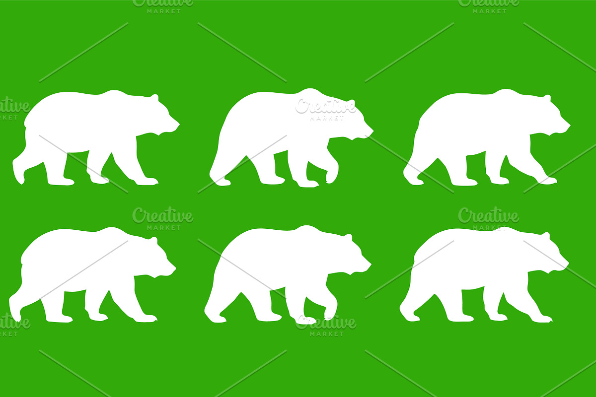 Walking Bear Silhouette Vector Pack, an Object Graphic by Artonix (Photo 2 of 3)