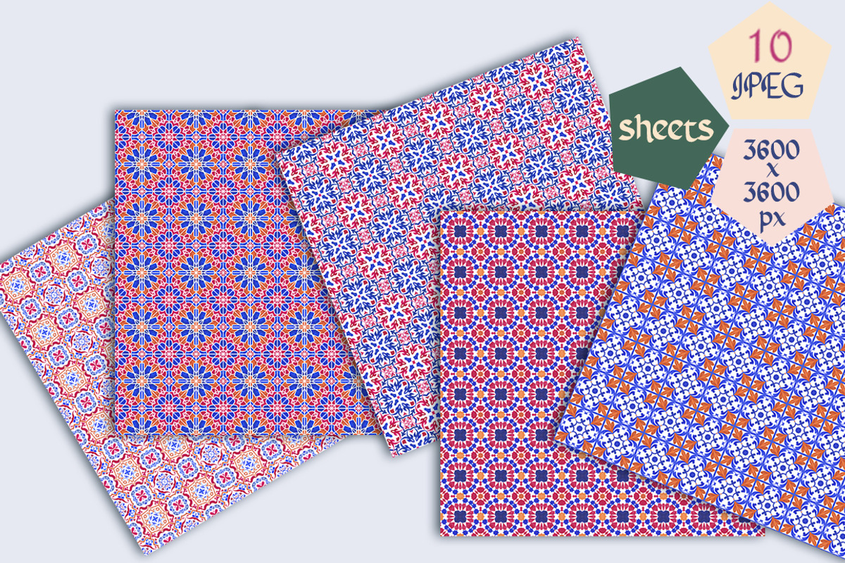Mauritanian Ornaments Hand Painted, a Pattern Graphic by ColorfulNest (Photo 3 of 6)