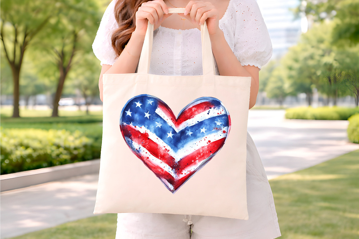 Watercolor Patriotic Hearts Clipart, an Illustration by Digital Artistic99 (Photo 6 of 9)