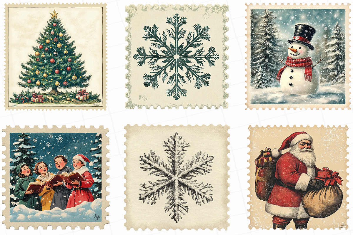 Christmas Postage Stamp Sublimation, an Illustration by OK Design (Photo 4 of 5)