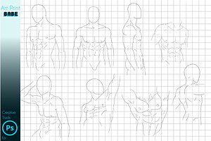 Photoshop Man Torso Guides Male Body